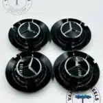 Mercedes Benz 146mm Gloss Black Wheel Center Hub Covers