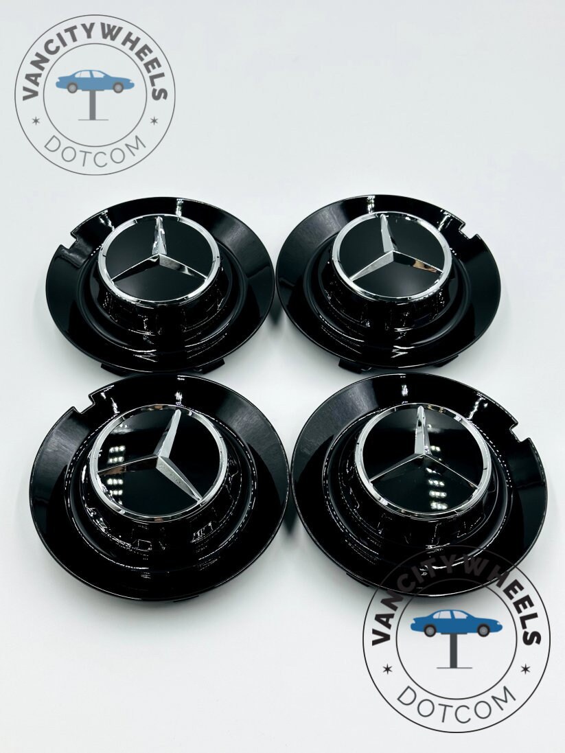 il_fullxfull.5619719308_286o Mercedes Benz 146mm Gloss Black Wheel Center Hub Covers