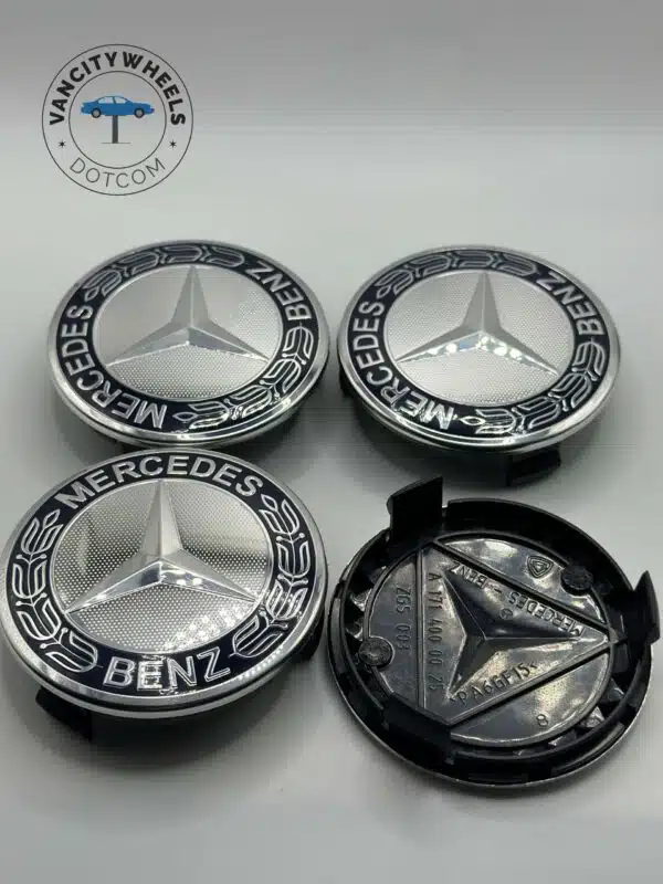 75mm Mercedes Benz Wheel Center Caps – Dark Blue 4Pcs Set - Image 4