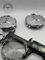 Mercedes Benz 75mm Wheel Center Caps – Matte Silver/Chrome (Set of 4) - Image 2