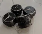 4pcs Center Hub Mercedes S63 W205 W213 W218 Wheel Cap SCREW ON 68mm/2.67 Inch Black Chrome