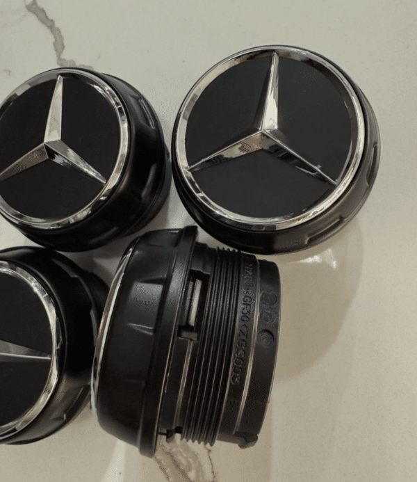 4pcs Center Hub Mercedes S63 W205 W213 W218 Wheel Cap SCREW ON 68mm/2.67 Inch Black Chrome - Image 4