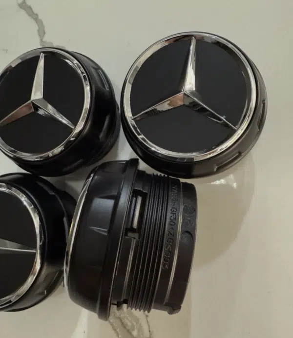4pcs Center Hub Mercedes S63 W205 W213 W218 Wheel Cap SCREW ON 68mm/2.67 Inch Black Chrome - Image 4