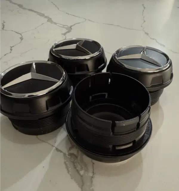 4pcs Center Hub Mercedes S63 W205 W213 W218 Wheel Cap SCREW ON 68mm/2.67 Inch Black Chrome - Image 5