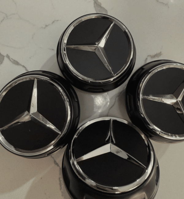 4pcs Center Hub Mercedes S63 W205 W213 W218 Wheel Cap SCREW ON 68mm/2.67 Inch Black Chrome - Image 6
