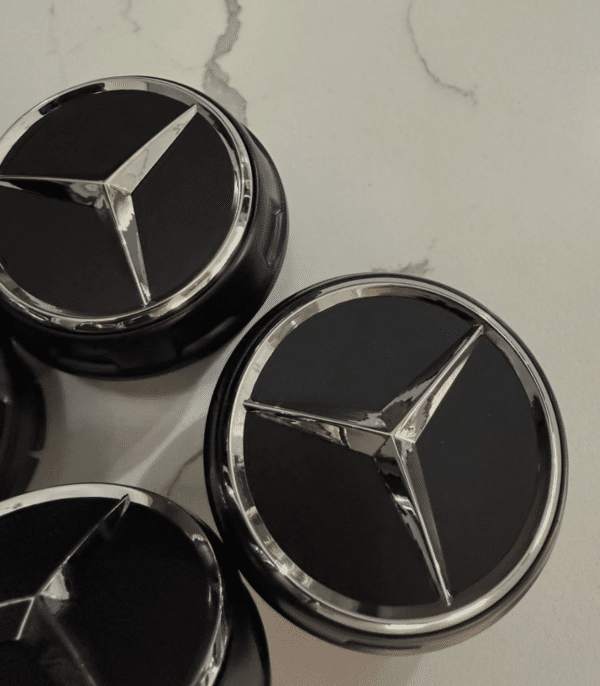 4pcs Center Hub Mercedes S63 W205 W213 W218 Wheel Cap SCREW ON 68mm/2.67 Inch Black Chrome - Image 7
