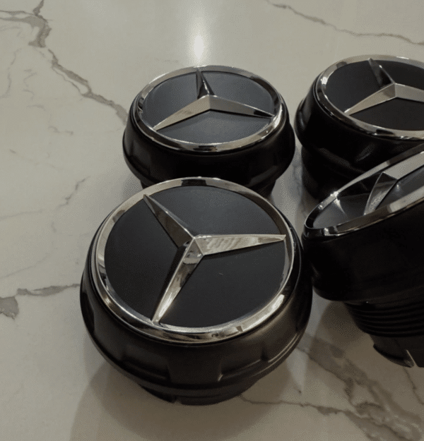 4pcs Center Hub Mercedes S63 W205 W213 W218 Wheel Cap SCREW ON 68mm/2.67 Inch Black Chrome - Image 8