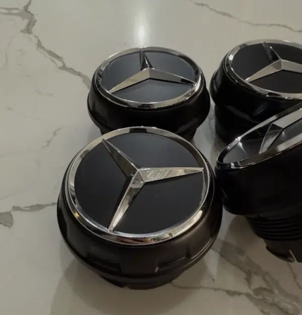 4pcs Center Hub Mercedes S63 W205 W213 W218 Wheel Cap SCREW ON 68mm/2.67 Inch Black Chrome - Image 8