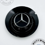 Mercedes Center Caps with Logo—164mm WY0347 Black Cap (Set of 4) - Image 7