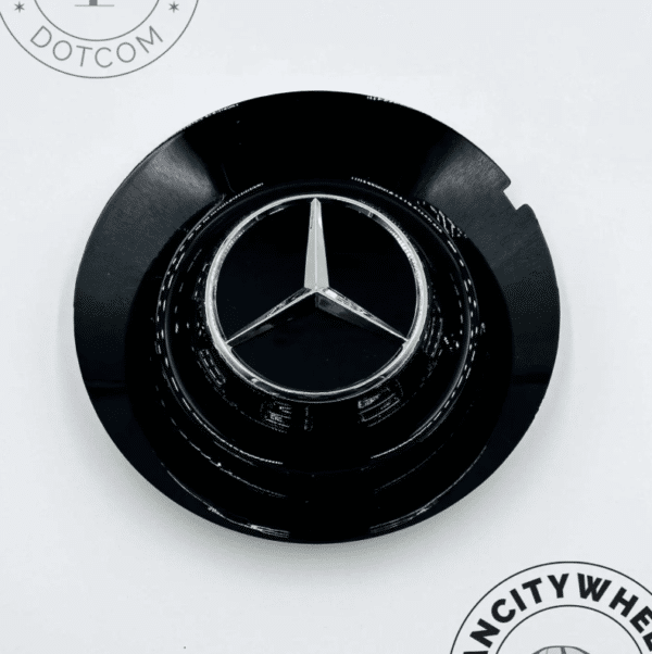 Mercedes Center Caps with Logo—164mm WY0347 Black Cap (Set of 4) - Image 7