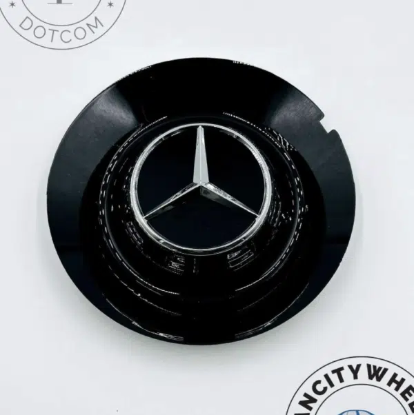 Mercedes Center Caps with Logo—164mm WY0347 Black Cap (Set of 4) - Image 7