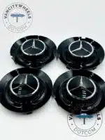 Gloss Black Mercedes Center Caps – 146mm (Set of 4) C-1028 Aftermarket Wheels - Image 4