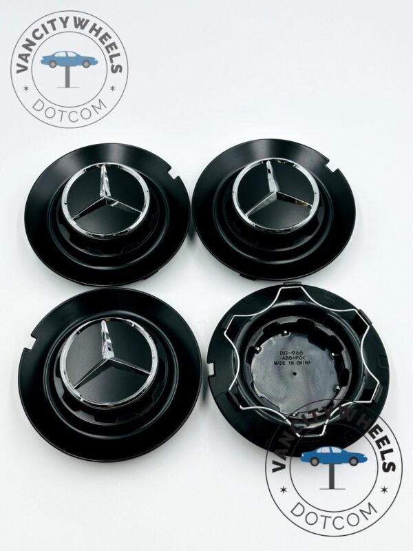 Gloss Black Mercedes Wheel Caps 146mm (BC965) - OEM Fit - Image 6