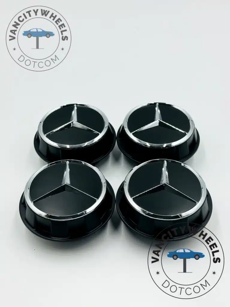 AMG Black Mercedes Round Wheel Caps