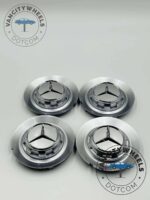 Mercedes Benz Center Wheel Caps 147mm (BC383) – Chrome Snap-In Hub Covers - Image 2