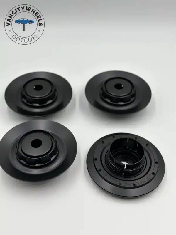 Mercedes Hub Caps A0004001100 (Set of 4) - Matte Black Finish - Image 3