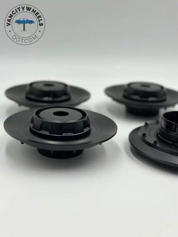 Mercedes Hub Caps A0004001100 (Set of 4) - Matte Black Finish - Image 2