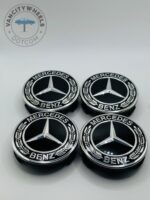 75mm Alloy Wheel Hub Caps for Mercedes-Benz – Gloss Black (Set of 4) - Image 4