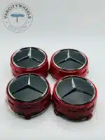 Red Mercedes Benz Alloy Wheel Center Caps 75mm