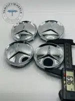 Mercedes Silver Alloy Rim Center Caps—4 Piece Set (64mm) - Image 5
