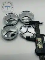 Mercedes Silver Alloy Rim Center Caps—4 Piece Set (64mm) - Image 2