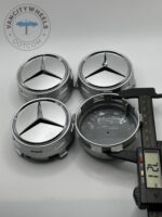 Set of 4 Gloss Silver Mercedes-Benz Wheel Center Caps – 75mm Alloy Hub Caps - Image 2