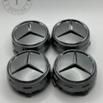 Gloss Grey Mercedes Benz Grey Center Caps 75mm