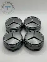 Gloss Grey Mercedes Benz Grey Center Caps 75mm