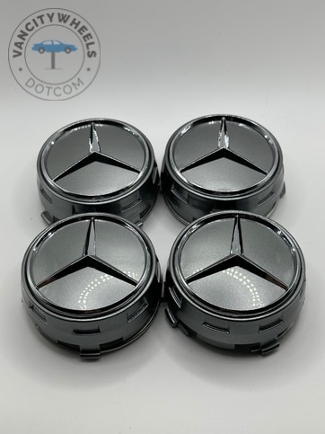 mercedesgreybig Gloss Grey Mercedes Benz Grey Center Caps 75mm