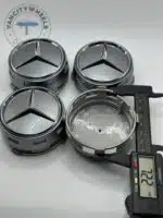 Gloss Grey Mercedes Benz Grey Center Caps—4-Piece Set (75mm) - Image 2