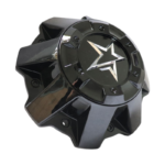 4pcs Set 208.5mm Snap On Offroad Plastic Wheel Center Caps Matte Black with Chrome Logo – C-052-3 - Image 3