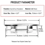 83mm (3.27in) for GMC Cadillac Suburban Silverado Center Caps #88963143 - 20214487 - Image 6