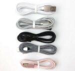 2.4A Nylon Braided iPhone Charging Cable (1m) - Fast Data Sync - Image 2