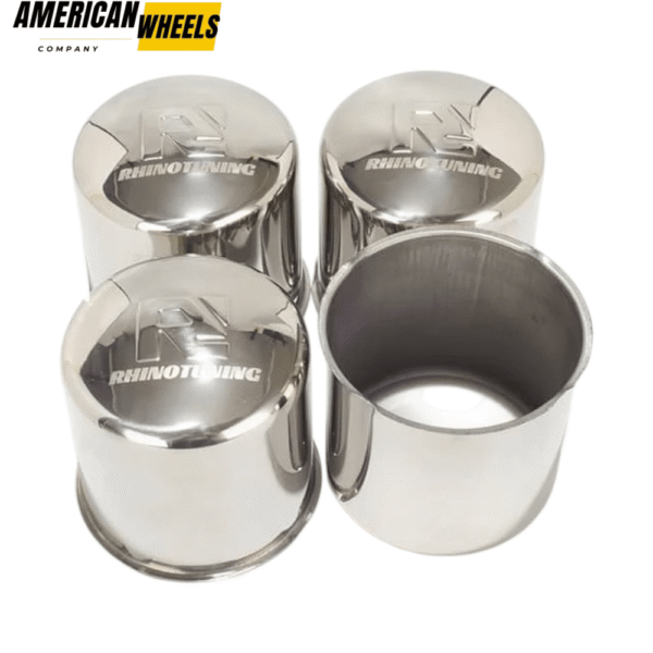 4.25in Stainless Push Thru Wheel Center Rim Caps for 4.25in Trailer Bore 4.33in Height - 20274365 - Image 2
