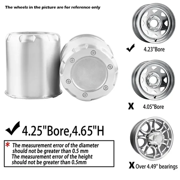 Aluminum Wheel Center Caps for 3.27" / 4.25" / 5.15" Bore - 20274301SVx2 - Image 9