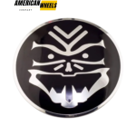 64mm Wheel Center Cap Aluminum Decals Auto Stickers with Silver-Black Skull Mask 4pcs - 20270007 - Image 3