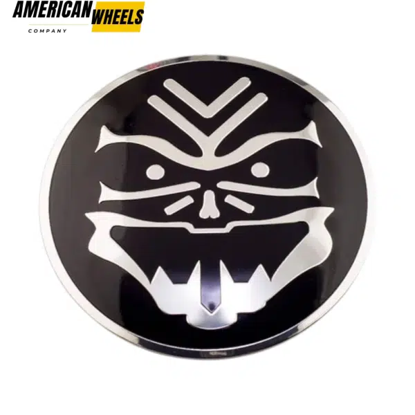 64mm Wheel Center Cap Aluminum Decals Auto Stickers with Silver-Black Skull Mask 4pcs - 20270007 - Image 3