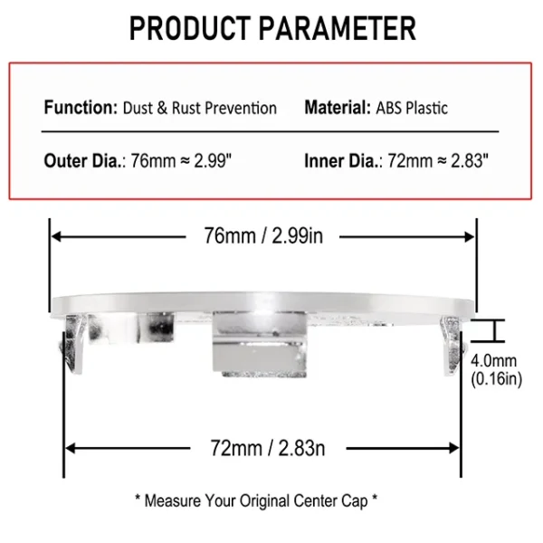 76mm 2.99in for F150 SSR WATANABE RS8 Wheel Center Caps - 20213578 - Image 4