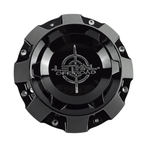 4pcs Set 182mm Snap On Lethal Offroad Black Wheel Center Caps with Chrome Logo – C-A18 - Image 3