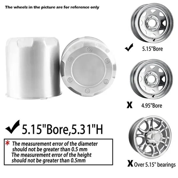 Aluminum Wheel Center Caps for 3.27" / 4.25" / 5.15" Bore - 20274301SVx2 - Image 10