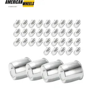 5.15in Push Through Center Caps & 9/16"-18 Lug Nuts for Trailer Truck RV Rims Center Bore - 20274420=[74035+12232x8]