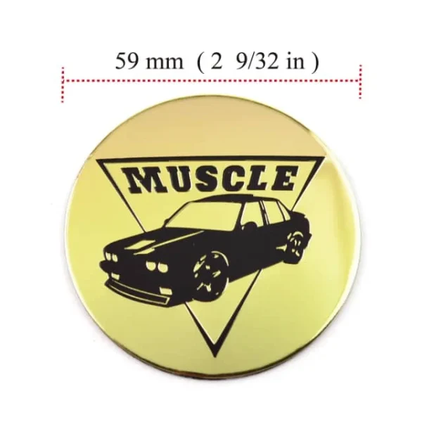 59mm Aluminum Wheel Center Caps Stickers Muscle Car Golden Pattern 4pcs - 20214930 - Image 3