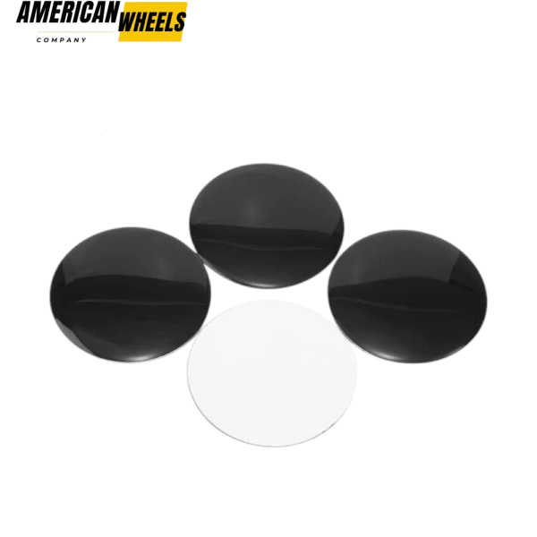 Aluminum Wheel Center Cap Curved Decals Pure Color Dustproof Stickers 89mm 3.5in 4pcs - 20270030BK - Image 2
