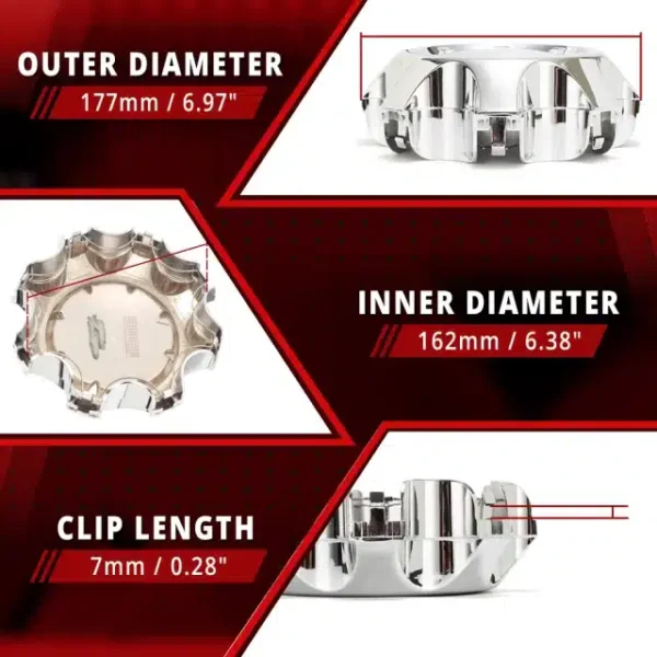GMC Wheel Center Caps for 11-18 Sierra 1500 SRW 11-19 Sierra 2500 HD 3500 HD SRW #9597794 - 20274266CH - Image 5