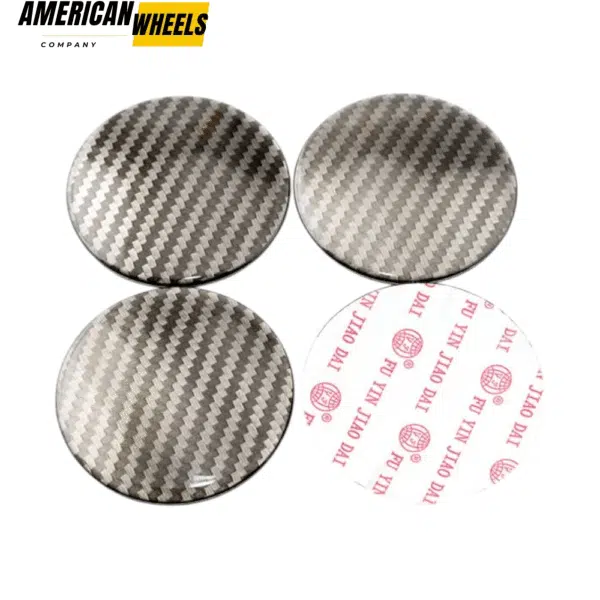Carbon Fiber Wheel Center Cap Curved Aluminum Decals for Decoration Wheel 68mm 4pcs - 20270010 - Image 2