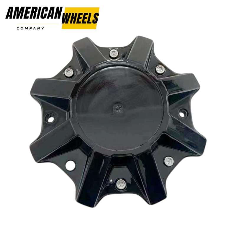 604L210 4pcs Set 210mm Snap On 5/6/8 Lugs Gloss Black Offroad Wheel Center Caps – 604L210 - Image 1
