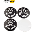64mm Wheel Center Cap Aluminum Decals Auto Stickers with Silver-Black Skull Mask 4pcs - 20270007 - Image 2