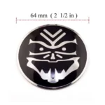 64mm Wheel Center Cap Aluminum Decals Auto Stickers with Silver-Black Skull Mask 4pcs - 20270007 - Image 4