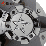 4pcs Set 195.7mm Snap On Black + Chrome Alloy Wheel Center Caps 6 Lug – C-054 - Image 7