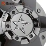 4pcs Set 195.7mm Snap On Black + Chrome Alloy Wheel Center Caps 6 Lug – C-054 - Image 7